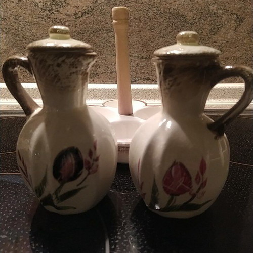 Set for salt, pepper, vinegar, oil new