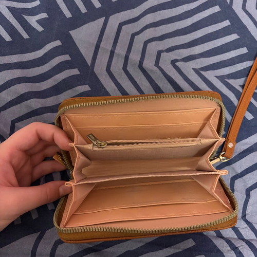 Verde brown wallet used with corner defect