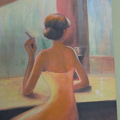 Painting 25x50 cm reprint with retro theme like new