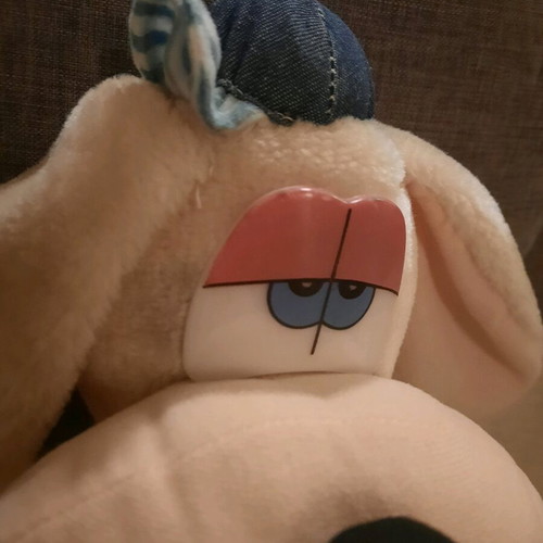 Vintage plush dog used with retro style and clothes