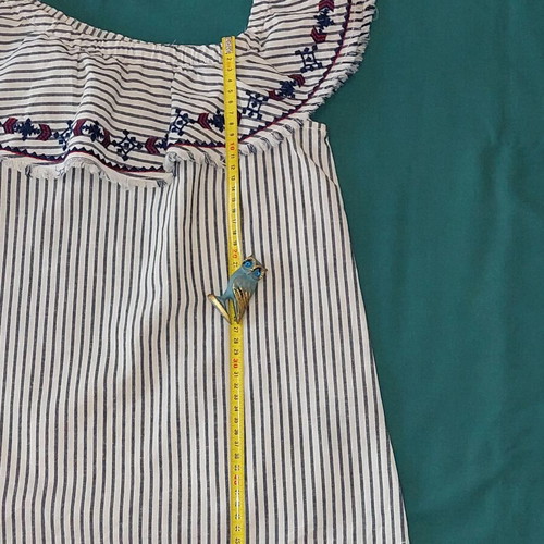 H&M cotton blouse, white and grey, size M