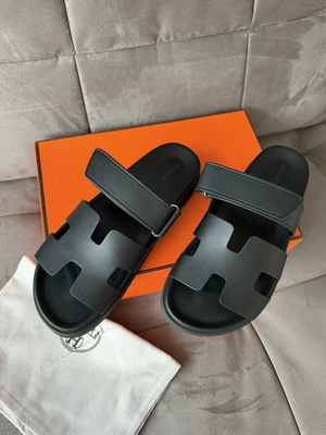 Hermes Men Slippers New, Black, Sizes 43-44