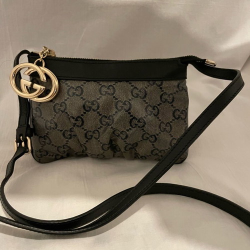 Gucci crossbody bag like new black and gray with gold glitter