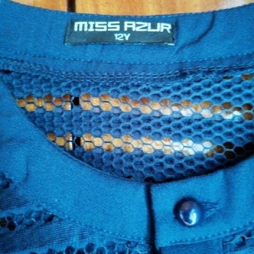 Miss Azur Blue Mid-Length Cardigan New For 12 Years Old