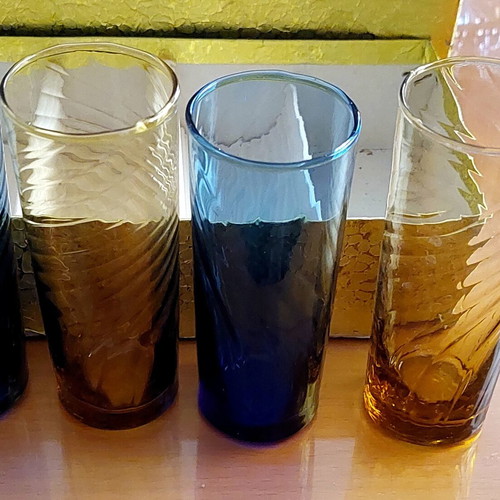 Collectible set of 6 handmade vintage glasses for ouzo, liqueur, schnapps new