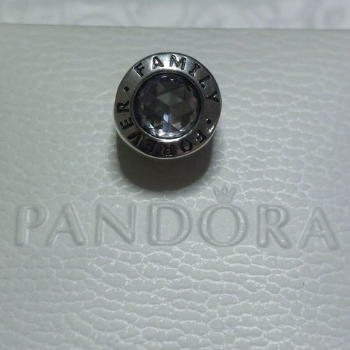 Pandora charm new with large zirconia and family for ever engraving
