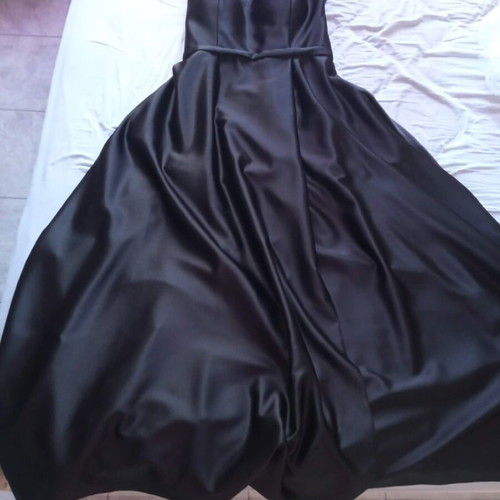 Black satin evening dress, size XXL