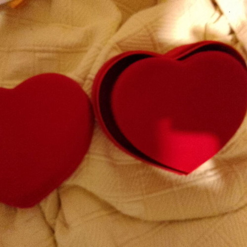 Velvet heart gift boxes new, set of 2 pieces