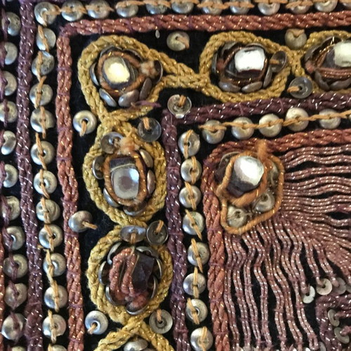 Vintage handmade embroidery from Myanmar 1960s, like new, 54×54 cm