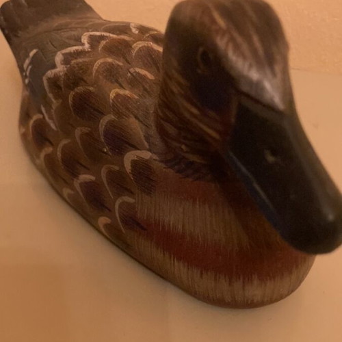 Decorative wooden ducks used, set of 4 pieces