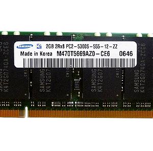 ΚΙΤ Samsung 2Χ2GB DDR2 PC2-5300 200-Pin Laptop SODIMM