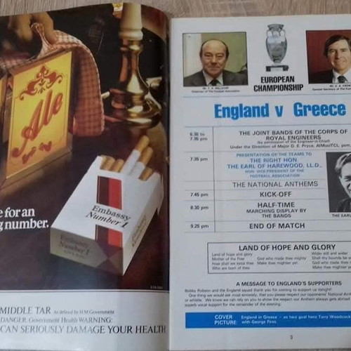 Official England vs Greece match programme like new