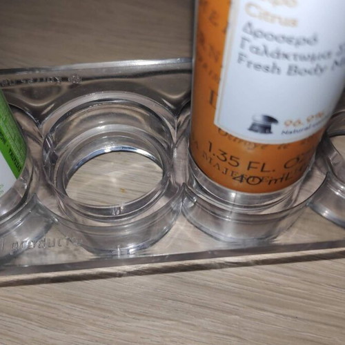 Korres Plexiglass transparent cosmetic and amenities holder used
