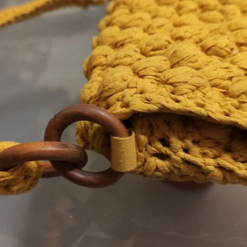 Zara yellow knitted summer shoulder bag new