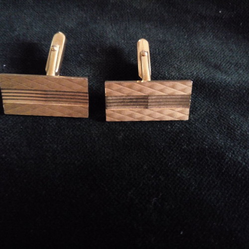 Vintage cufflinks used, gold-colored