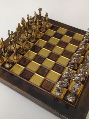 Vintage metal chess set Fantasy Medieval 32 pieces