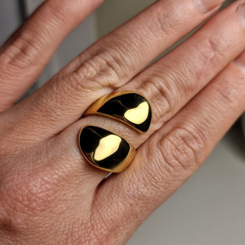 Wrap stainless steel ring 316L gold color new
