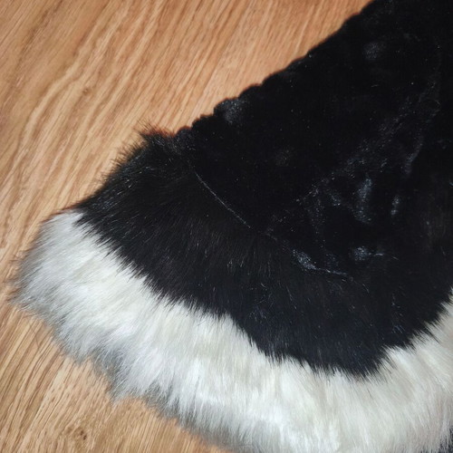 Vira Luxury Hooded Faux Fur Vest used, black and white contrast, size XL