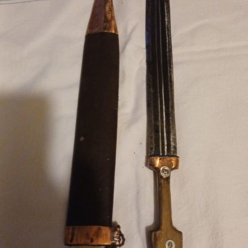 Old Kinzhal from Caucasus decorative knife used with wooden handle