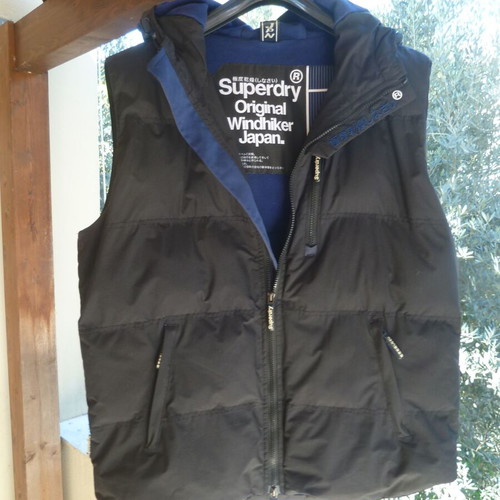 SuperDry Windhiker puffer vest XL with hood