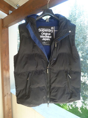 SuperDry Windhiker puffer vest XL with hood