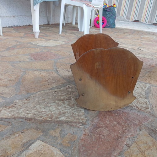 Vintage wooden baby doll cradle used
