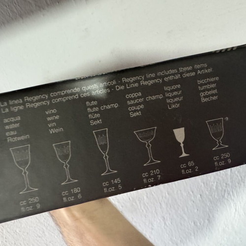 Regency Liquore vintage crystal liqueur glass set