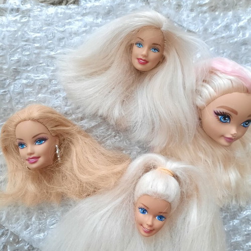 Barbie doll heads lot of 4 original Mattel for restoration