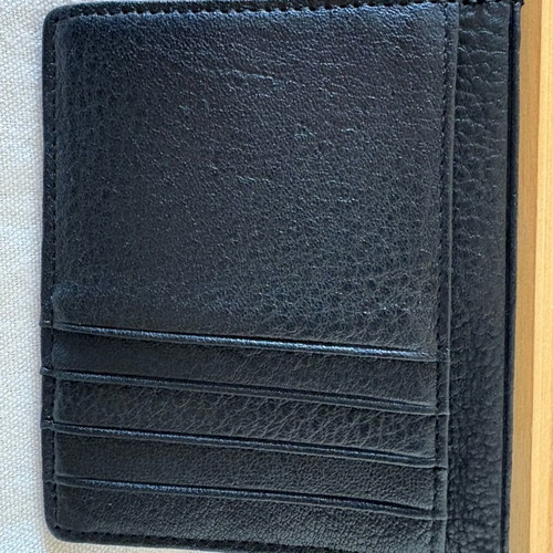 Leather men's wallet new, black