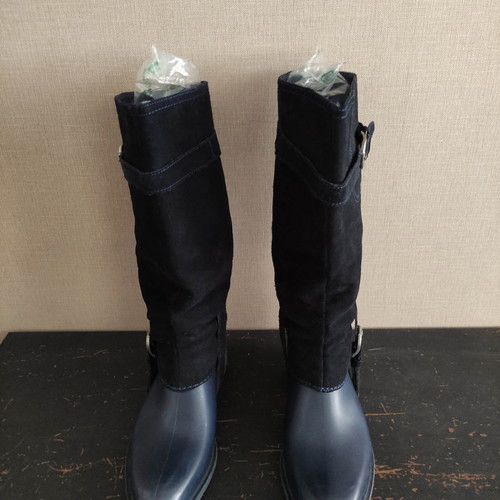 Galotses boots used with suede leather and fur lining, size 39