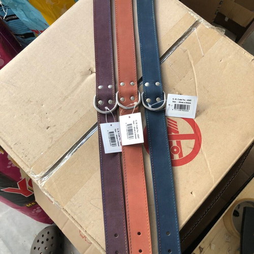 Pet Camelot Nubuck Leather Collar 30mm x 60cm Various Colors New