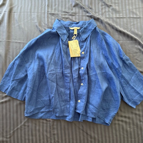 Linen shirt H&M new, blue, size M