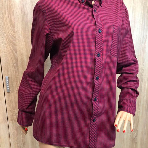 Fishbone Shirt new, size L, burgundy and black
