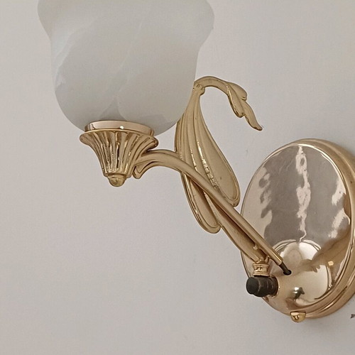 Wall light new with gilded frame and crystal