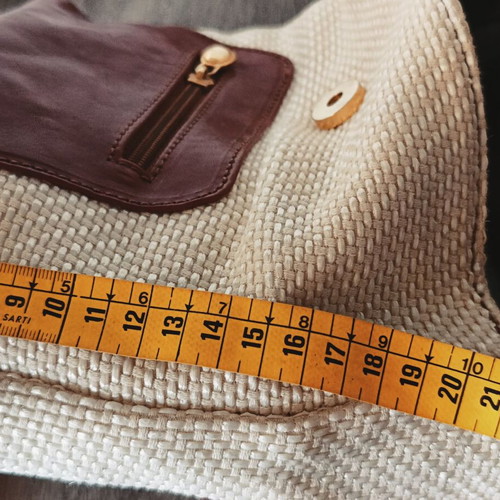 Bartuggi backpack vintage new, beige and brown straw look
