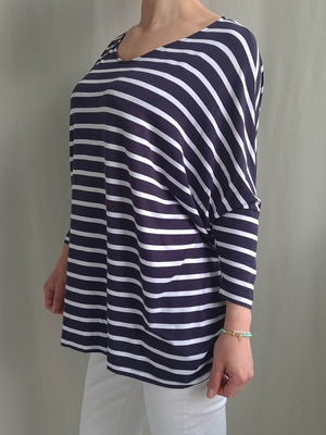 Holebrook Sweden women's striped blouse size S like new, white and blue