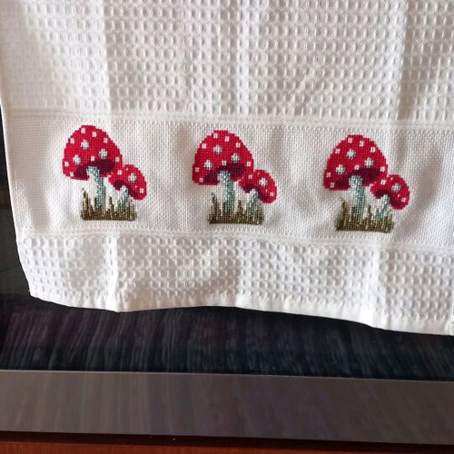 Handmade kitchen door towel new with cross-stitch embroidery