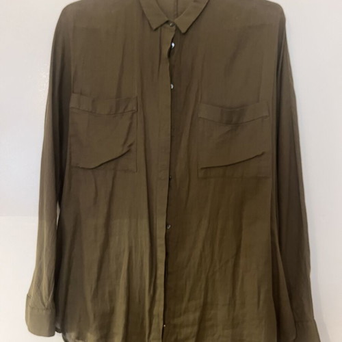 Mango airy olive blouse used, size M