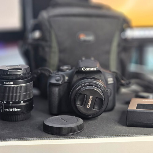Canon EOS 2000D DSLR camera kit like new with 50mm f/1.8 STM and 18-55 IS lenses