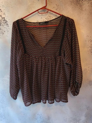 Boho blouse Twenty 29 used, transparent with geometric pattern