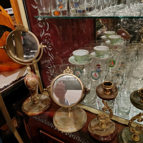 Decorative set used, 9 pieces, marble