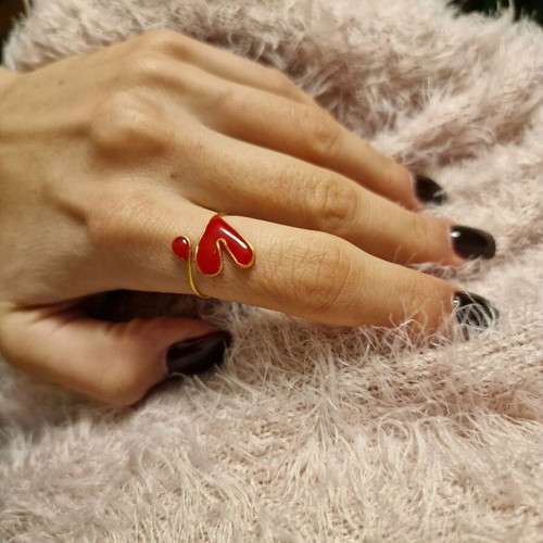 Heart ring with liquid glass new