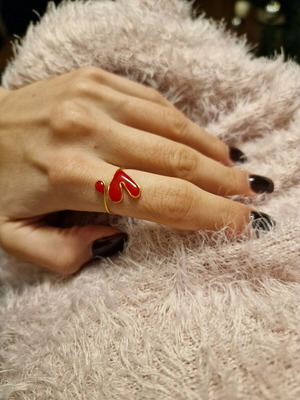 Heart ring with liquid glass new