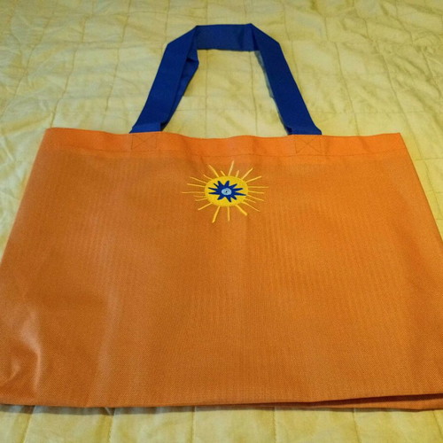 VICHY Beach Tote orange with striped lining new and unused