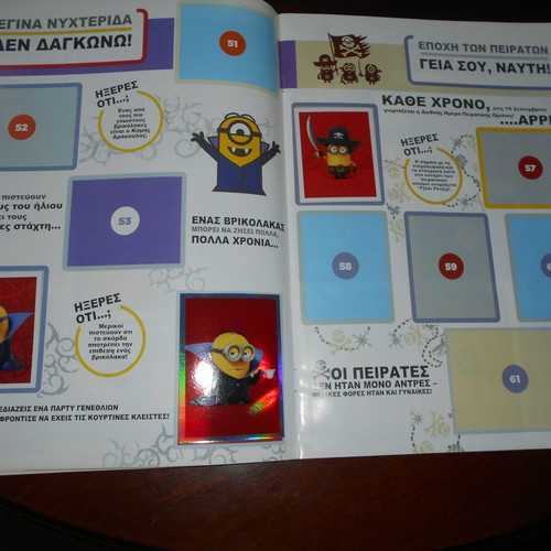 Minions sticker album used with 34 of 178 stickers