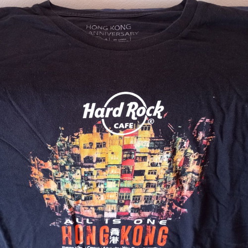 Hard Rock Cafe Hong Kong T-shirt like new, XXL, black