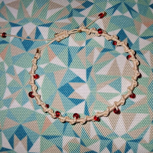 Macrame bracelet with decorative beads