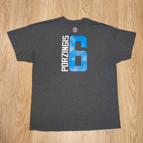 Majestic NBA New York Knicks Porzingis #6 T-Shirt used, men's XL grey
