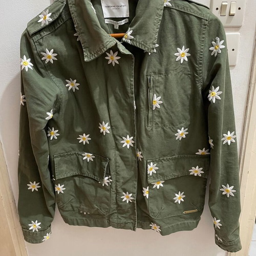 Fabienne Chapot cargo jacket with daisies, size M(S)