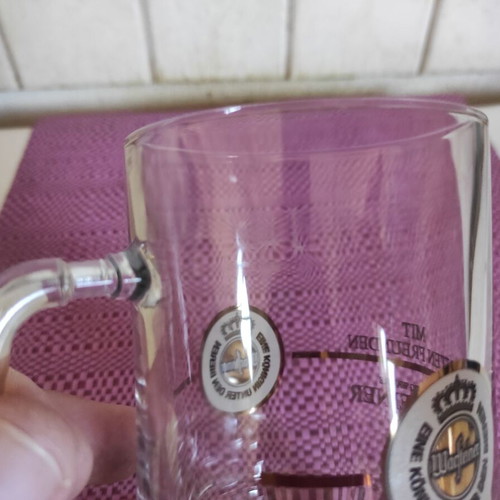 Warsteiner collectible beer glass 400ml with handle like new